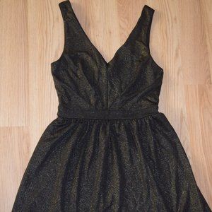 One Clothing sparkly gold and black mini dress EUC Sz. S